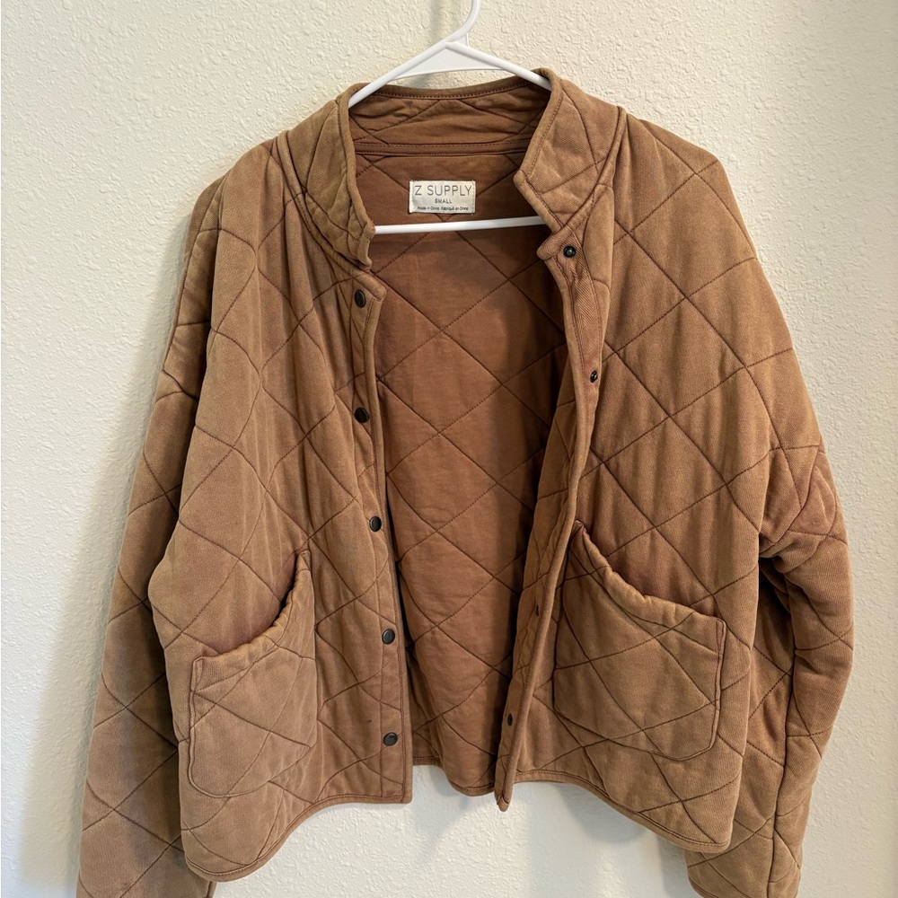 Z Supply Tan Quilted Jacket - Small